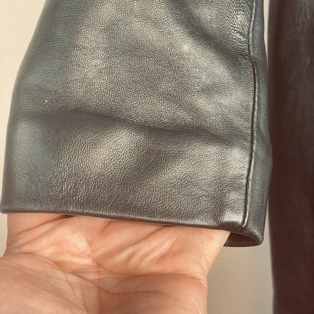 Vintage Y2K Leather Indie Chic Jacket Small Cyber Punk Matrix Urban 70s Trench